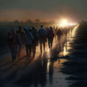 Nodeinmotion_ultra_realistic_of_migrants_asylum_seekers_crossin